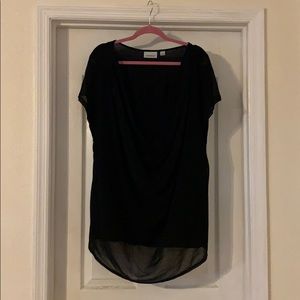 Women’s plus size 26/28 black drape front shirt